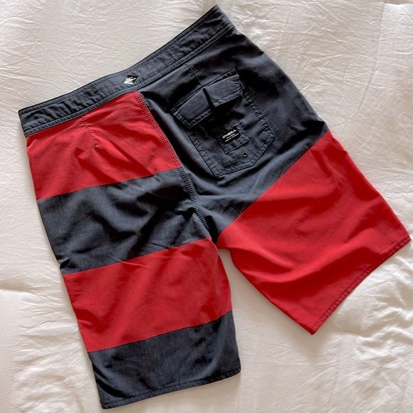 O’Neill Swim Trunks - Gray & Red - Picture 2 of 7